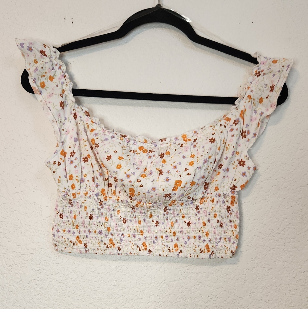 LA Hearts Pac Sun Floral Crop Top,‎ Size S
